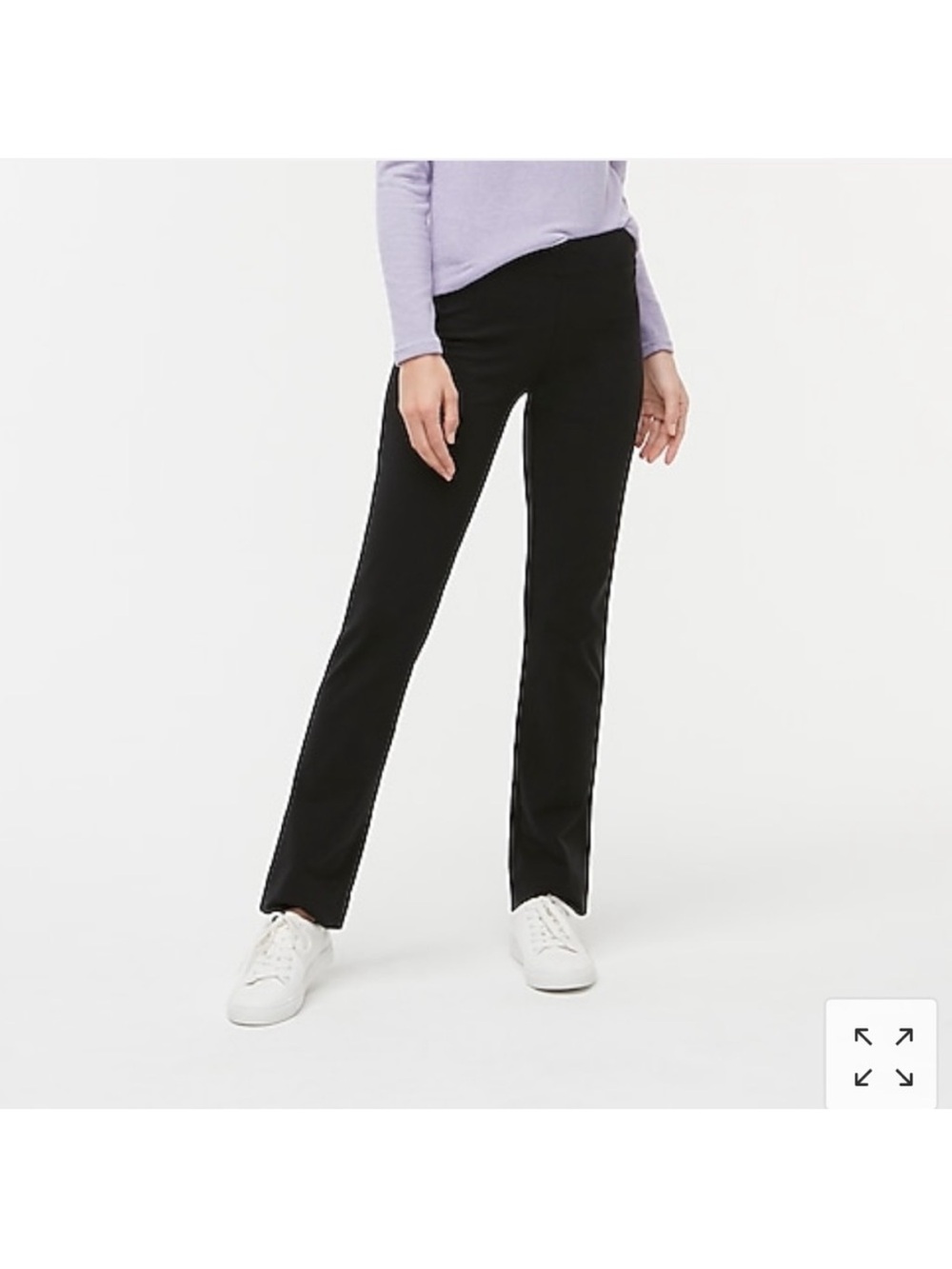 NWT J. Crew Mid-Rise Pull On Jersey Knit Straight Leg Yoga Black Leggings, XXS